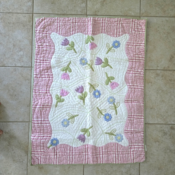 Pottery Barn Baby Flower blanket quilt - Picture 4 of 4